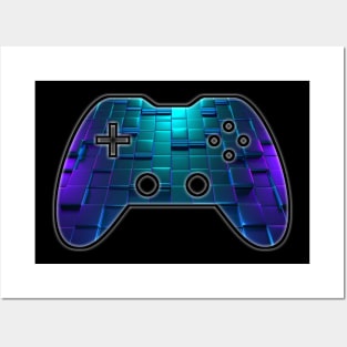 3D Abstract Blocks Pattern - Gaming Gamer Abstract - Gamepad Controller - Video Game Lover - Graphic Background Posters and Art